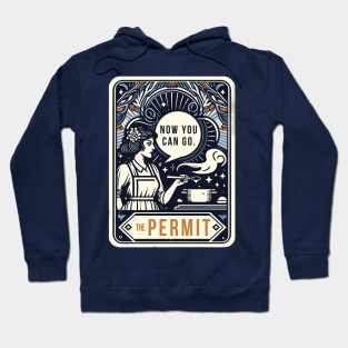 The Permit Hermit Housewife Funny Tarot Card Pun Horoscope Hoodie